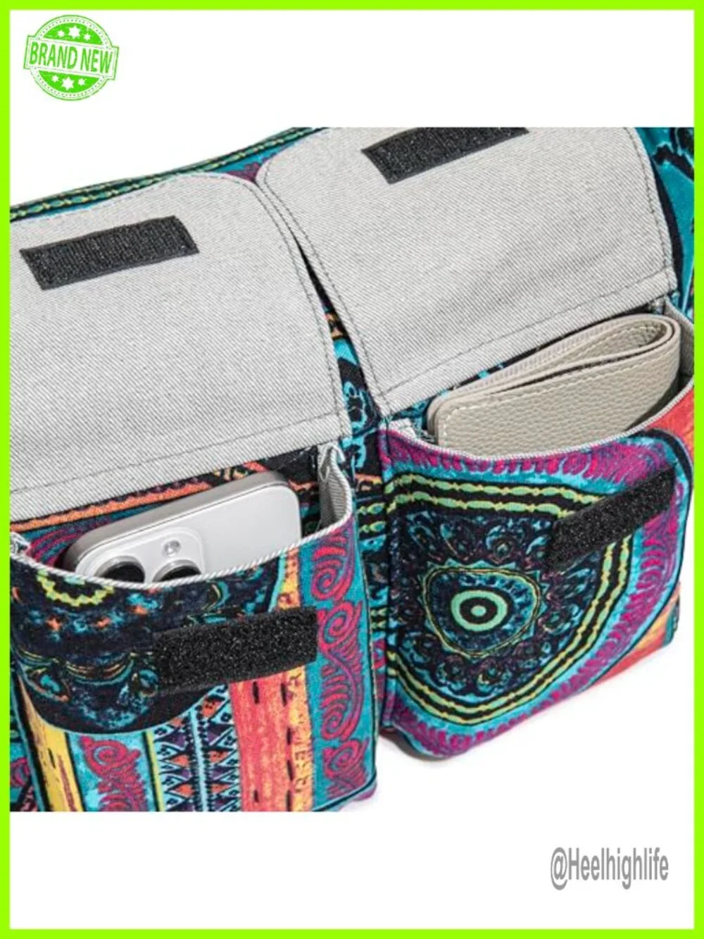 Retro Bohemian Canvas Hobo Shoulder Crossbody Bag with Multiple Pockets